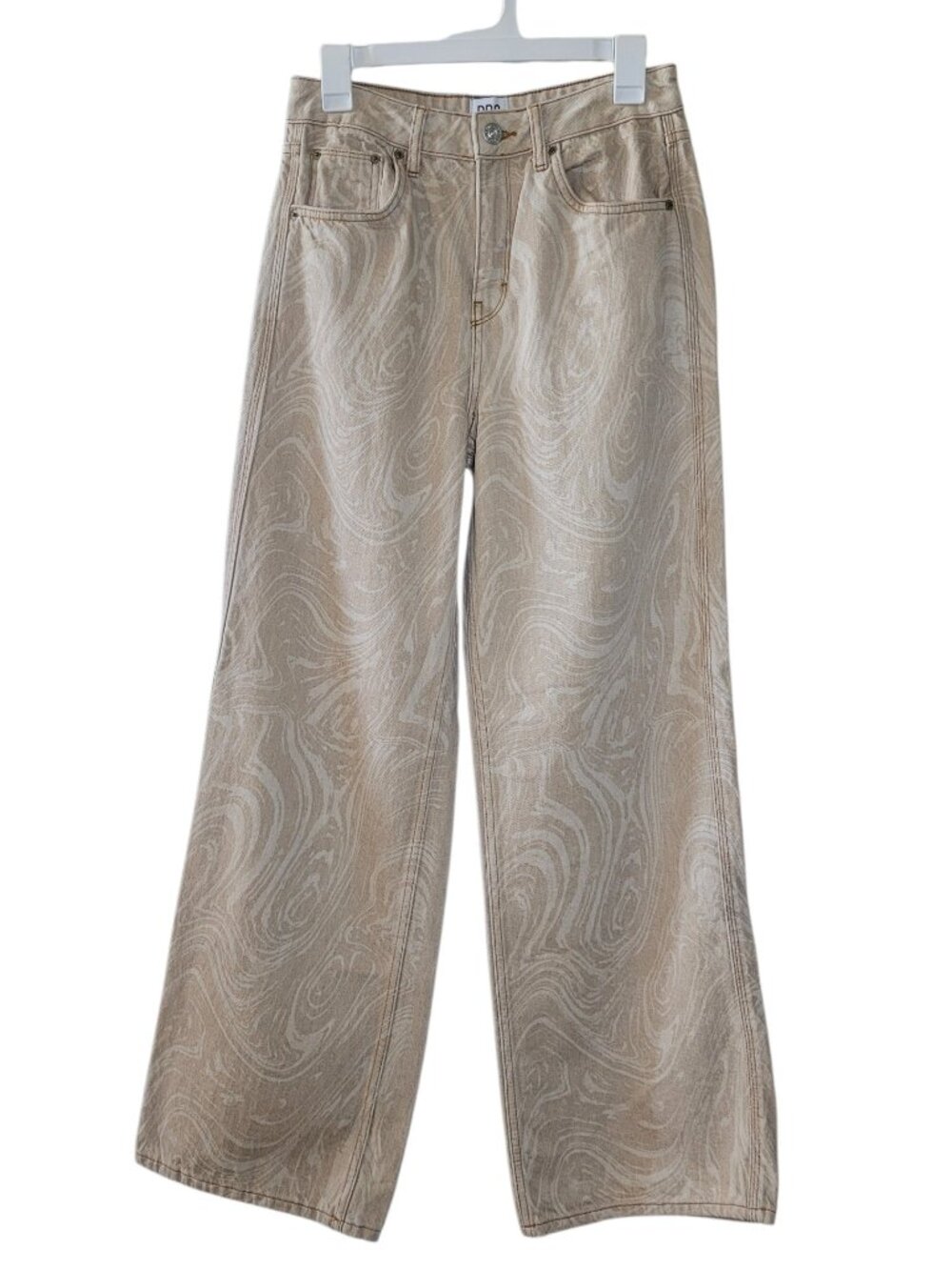 BDG Urban Outfitters Swirl Print Puddle Jeans High Rise Wide Leg Baggy W28 Y2K